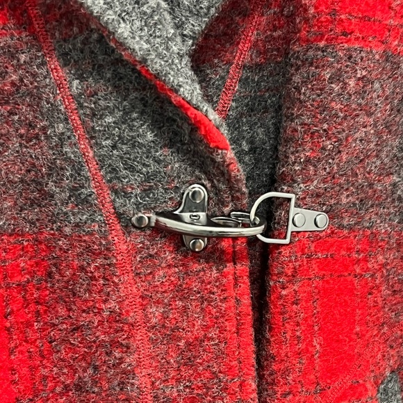 Max Studio wool blend plaid hooded coat S - Picture 4 of 8